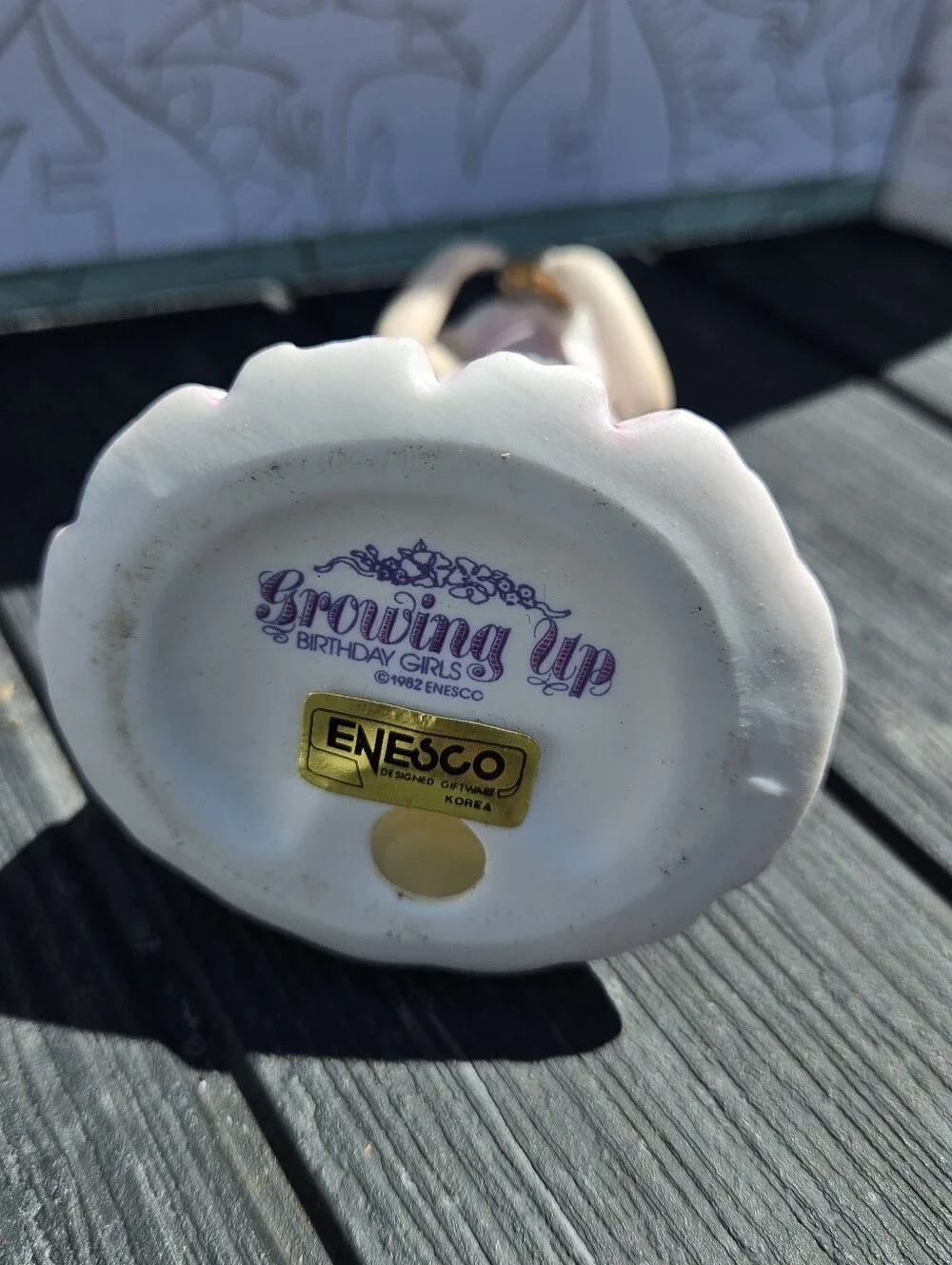 Vintage‎ 1982 Enesco Growing Up Birthday Girls Figurine Age #9 Brunette